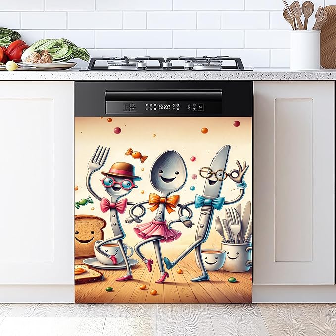Dishwasher Magnet Sticker Cover Panel Decal Refrigerator Magnetic Sticker Decorative for Kitchen Decoration,Fridge Door Cover, Appliances Stickers 23"x26"