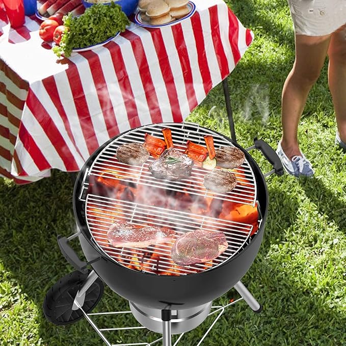 only fire Barbecue Cooking Grate System Grilling Accessory for Weber 22" Kettle Grill and Other Similar Size Kettle Grills