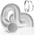 VIVOSUN 6 Inch Flex Air Aluminum Ducting for HVAC Ventilation with 2 Stainless Steel Clamps, 8 Feet Long Multi-Layer Dryer Hose Vent Kit for Duct Fan Systems