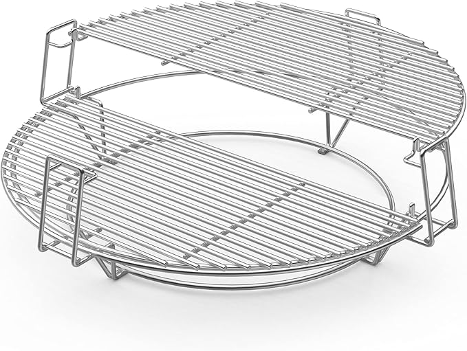 only fire Barbecue Cooking Grate System Grilling Accessory for Weber 22" Kettle Grill and Other Similar Size Kettle Grills