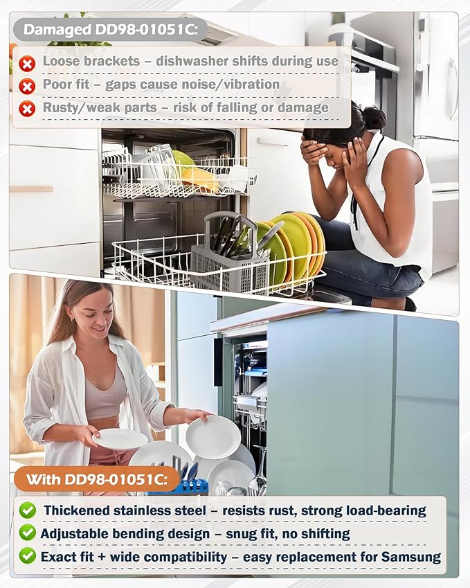 IWIWE DD98-01051C Dishwasher Installation Bracket Kit (2 Pack) – Compatible with Samsung Dishwasher Mounting Bracket DW80M/DW80R Series (DW80R9950US, DW80R9950UG, DW80R7061US)