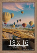 wallsthatspeak 13x16 Brown Barnwood Picture Frame for Puzzles Posters Photos or Artwork