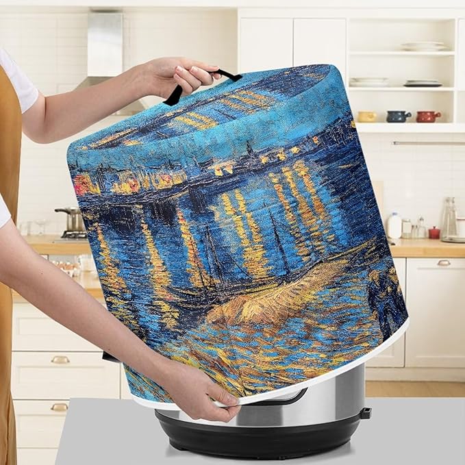 Starry Night Dust Cover for 3 Quart Instant Pot, Dust Protection Easy Clean Pressure Cooker Cover Electric Appliance Cover Air Fryer Accessories Home Kitchen Decoration,