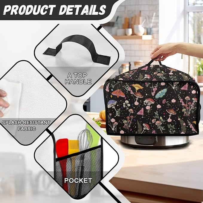 Butterfly Crock Pot 6-8 Quart Slow Cooker Cover Dust Cover Grass Slow Cooker Bag Slow Cooker Cover Compatible with 6-8 qt Slow Cooker Slow Cooker Cover Decor