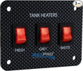 RecPro RV Toggle Switch | Tank System Control Panel | Gang Kit System | Heating Pad Switch | Heater Panel (3 Toggles)