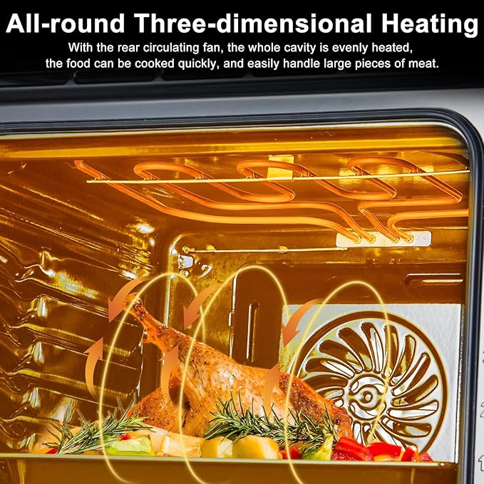 24 Inch Single Wall Oven, 2.5 Cu.ft Built-in Electric Wall Oven with 8 Cooking Functions in Stainless Steel, Mechanical Knob Control