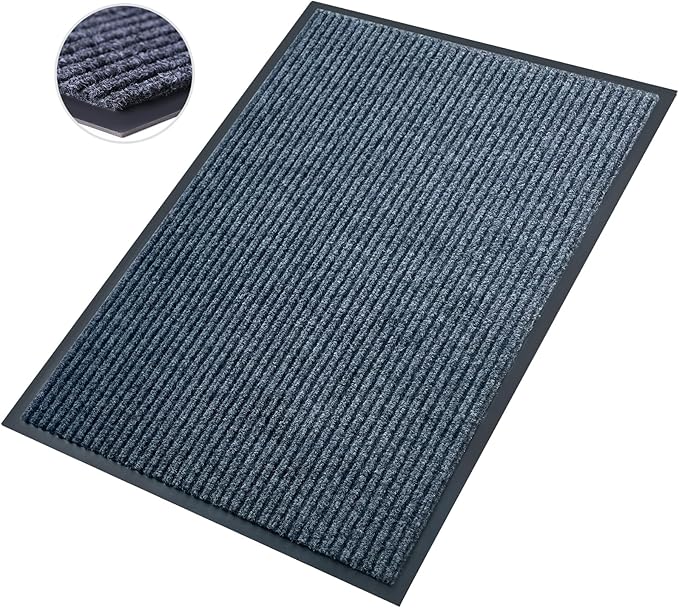Front Door Mat,4'x6'Indoor Outdoor Door Mat,Heavy Duty Durable Welcome,Commercial Floor Mats Inside Outside Entrance, Waterproof All-Season, All-Weather Non Slip Backing Doormat for Entryway,Dark Gray