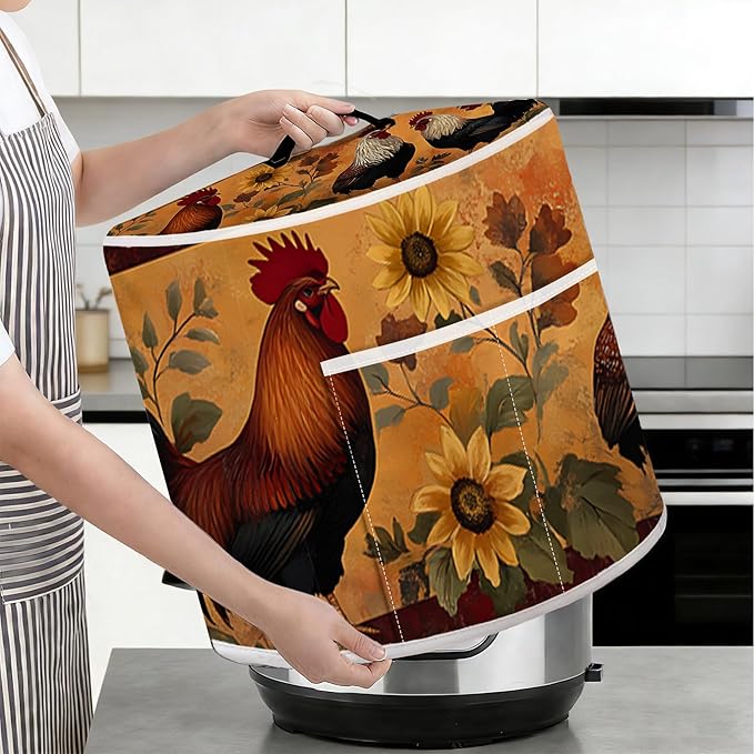 Rice Cooker Cover, Dust Cover for Kitchen Appliances with Handle and Storage Pocket, Easy to Clean Kitchen Decor Gift, Fits 3-6-8 Quart Instant Pot, Slow Cooker and Air Fryer
