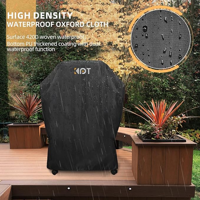 KPT 30 Inch Grill Cover for Outdoor Grill - Heavy Duty Waterproof 420D BBQ Cover with Hook, Air Vent, Buckle - Gas Grill Cover, UV & Fade Resistant, BBQ Grill Cover for Weber, Nexgrill, Char Broil