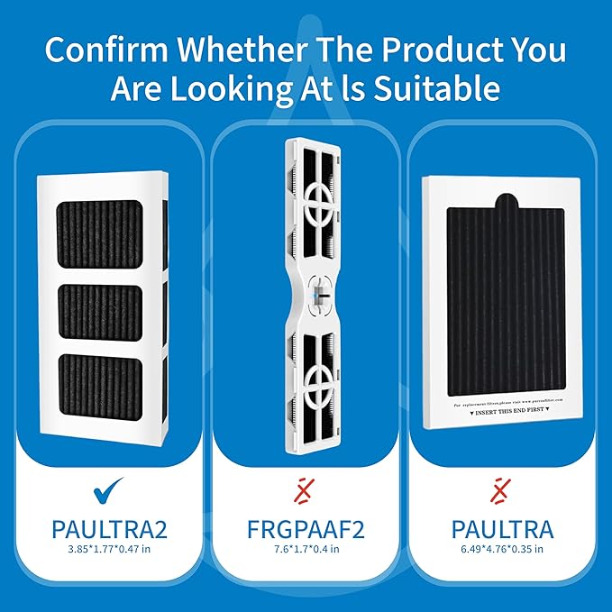FPPWFU01 Water Filter Replacement for Frigidaire FPPWFU01 Water Filter, Compatible with PurePour PWF-1,EPPWF01 PureAdvantage PWF-1 and PureAir Ultra II PAULTRA2 Air Filter Combo（2+2）