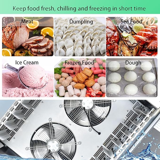 Commercial 10 Trays Blast Chiller,Blast Chiller & Freezer, Chest Freezer,Batch Chiller for Hard ice Cream,Cakes,Chicken,Fish,Sushi Rice in Restaurant,Hotel,School