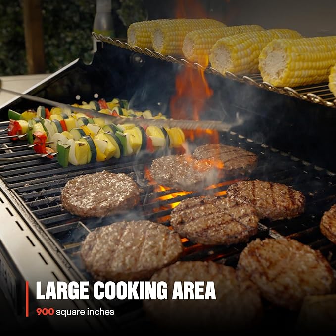 Monument Grills 6-Burner Convertible Natural Gas Smart bbq Grill Stainless Steel Denali 605 with BBQ Cover (Without Conversion Kit)