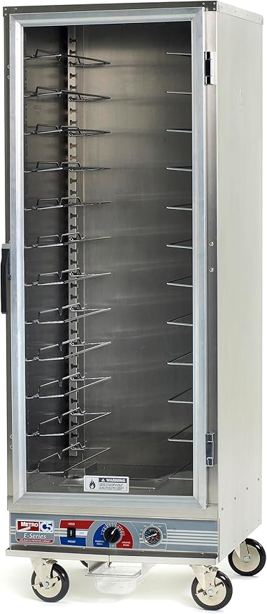 METRO C5 E-Series Non-Insulated Holding and Proofing Cabinet with Adjustable Universal Slides - 24 Food Pan Capacity - Full-Height, Easy-Open, Reversible Door - NSF and UL Listed