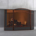 Fire Beauty Fireplace Screen 3 Panel Wrought Iron 48"(L) x 29"(H) Spark Guard Cover(Brushed Copper)