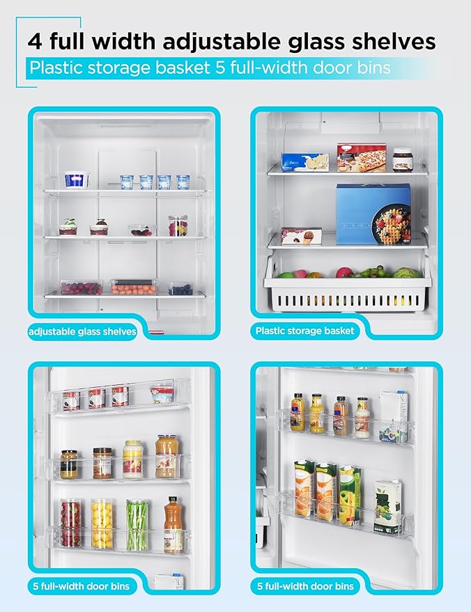 BLACK+DECKER 21.2 Cu. Ft. Convertible Freezer Refrigerator, Upright Freezer with Glass Shelves, Reversible Door, ENERGY STAR rated, Frost Free, BUC2120MB, Black