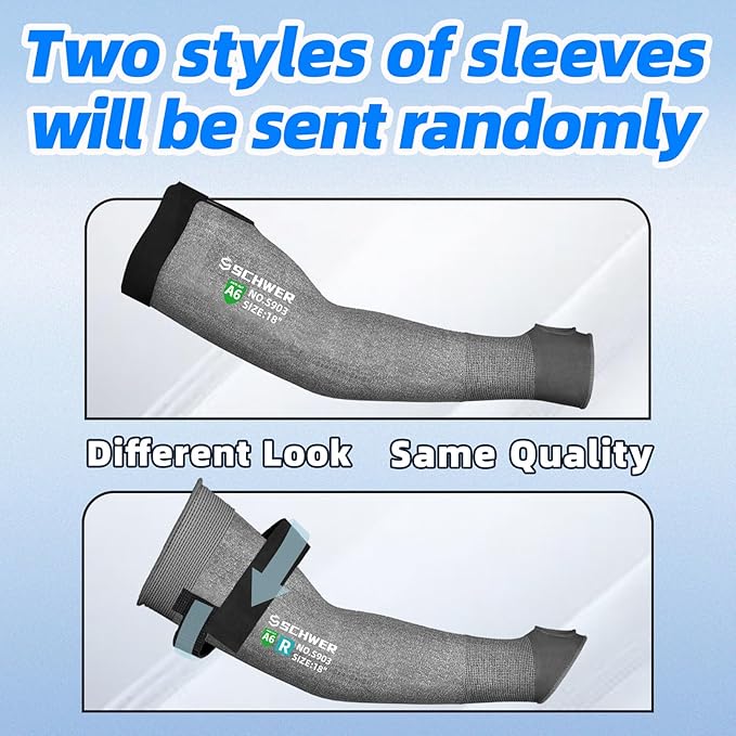 Schwer AIR-SKIN ANSI A6 Cut Resistant Arm Sleeves for Men&Women S903, 22in Non-PFAS Arm Protectors for High Risk Work, Arm Protectors for Thin Skin, Gardening Sleeves for Farming, Lightweight