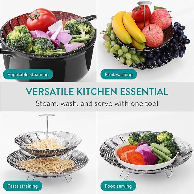 Vegetable Steamer Basket, 2 Tiered