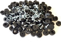 20 Rubber Bumpers - 1" Diameter x 1/2" Height, Built-in Metal Washer, 7/32" Screw Hole for Furniture and Equipment