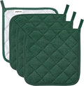 Joyhalo 4 Pack Pot Holders for Kitchen,Cotton Oven Holder with Great Heat Resistance,Non Slip Hot Pads for Kitchen Clearance,Dark Green