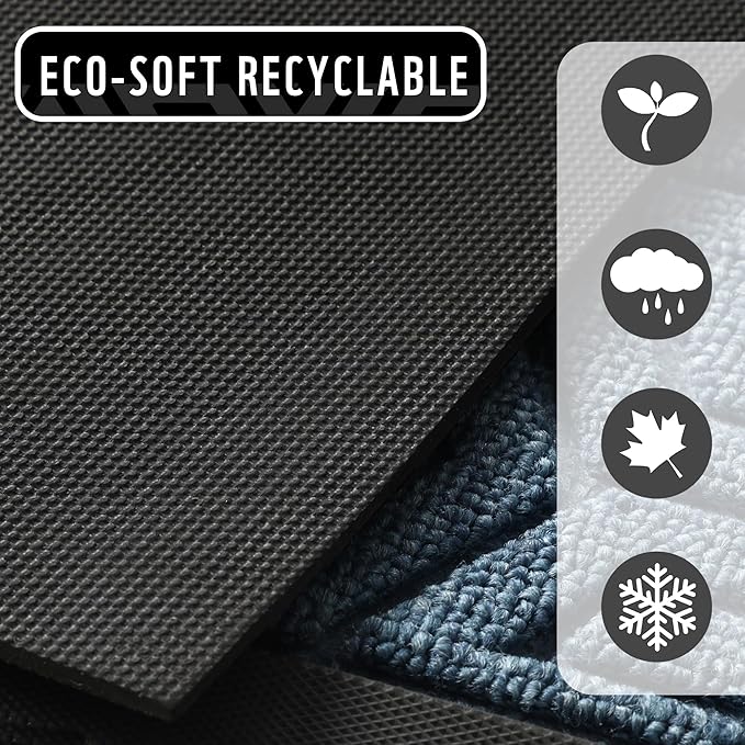 Yimobra Doormat Outdoor Entrance 29.5x17, All-Weather Waterproof Outdoor Mats for Front Door, Non Slip Welcome Door Mat for Patio Proch Outside Entryway Indoor, Mix Blue