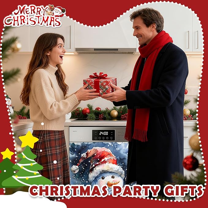 Christmas Crystal Ball Dishwasher Magnet Cover, 23" W x 26" H Fridge Magnetic Stickers Reuseable Magnet Panel Decal Cover for Washing Machine Fridge Microwave Cabinet Kitchen Christmas Decoration