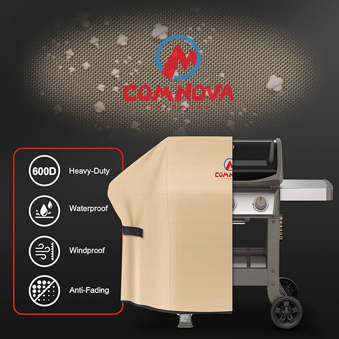 Comnova Grill Cover 48 Inch - 7138 BBQ Grill Cover for Weber Spirit 2 Series Gas Grill Heavy Duty and Waterproof, Outdoor Barbecue Cover for Weber Spirit II 200, Spirit 200, Spirit II E210