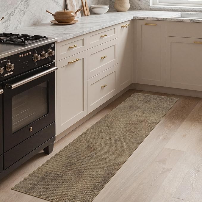 GENIMO Kitchen Mats for Floor, Washable Absorbent Runner Rugs for Kitchen, 20"x70", Cushioned Non Slip Kitchen Rugs for Kitchen Floor, Standing Mat Rug for Home, Sink, Laundry, Jute