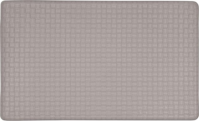 Achim Home Furnishings Woven-Embossed Faux-Leather Anti-Fatigue Mat - 18in x 30in - Grey