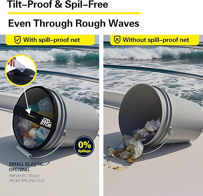 5 Gallon Bucket Lids，Bait Bucket Lid and Trash Can Lid for Yeti 5 Gallon,Elastic Net Lid for Boating, Camping