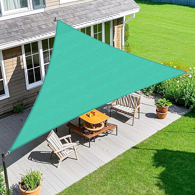Amagenix Sun Shade Sail 8'X8'X11' Curved Edge Outdoor Shade Canopy Turquoise Breathable 95% UV Block Shade Cloth for Patio Garden Backyard (We Make Custom Size)