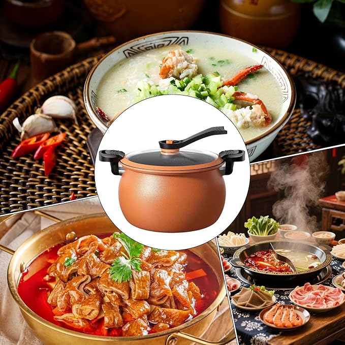 Pressure Pot - Slow Rice Cooker, Non-Stick Large-Capacity Cookware For Meal Preparation, Appliance With Transparent Cover, Kitchen Supplies, Device For Cooking, Canning, Steaming And Restaurant Use