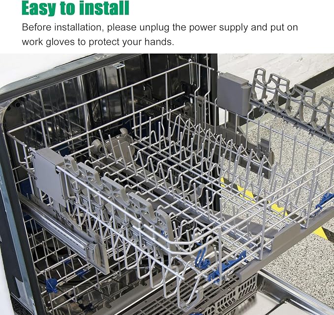 Upgraded W10320665 Dishwasher Dishrack Adjuster Housing Right Hand, For whirlpool kenmore Dishwasher Top Rack Parts W10195373 1872123 AH2579551 EA2579551 (Right)