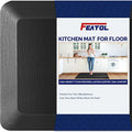 FEATOL Anti Fatigue Mat for Standing, 9/10 Extra Thick Ergonomic Standing Desk Mat, Comfort & Durable Memory Foam Standing Mat at Home,Office All Day (24" x 70", Black, 1PC)