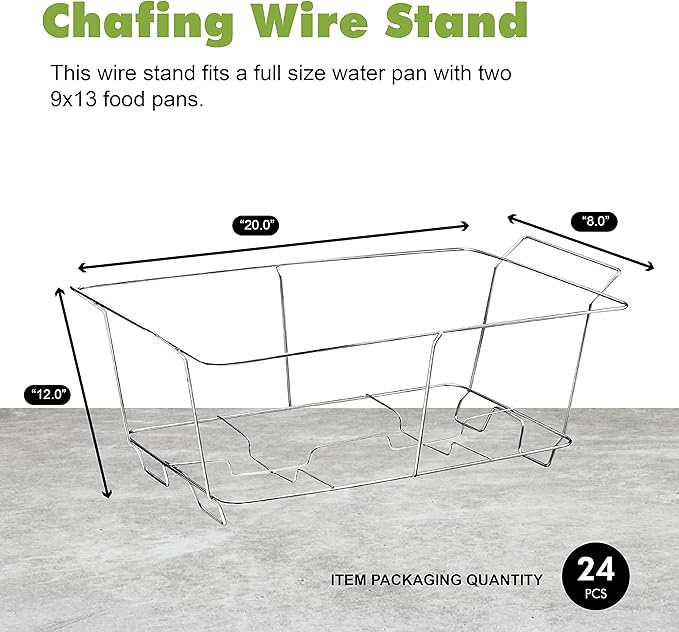 Chafing Wire Rack Buffet Stand - 24 Pack Full Size Racks For Dish Serving Trays Food Warmer catering supplies for Parties, Occasions, or Events
