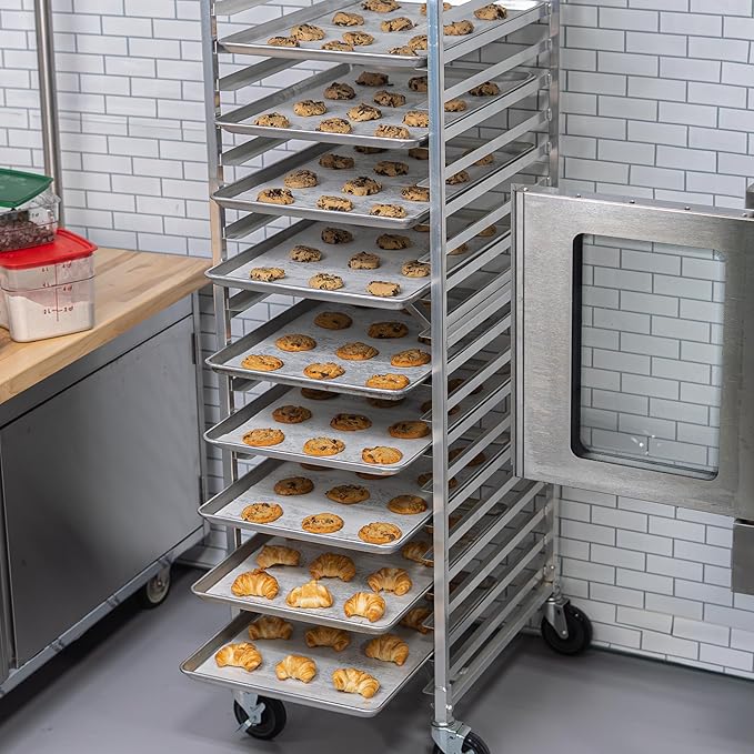 Commercial Fully-Welded Nesting 20-Tier Aluminum End Load NSF Bakery Sheet/Bun Pan Rack (28W-125)