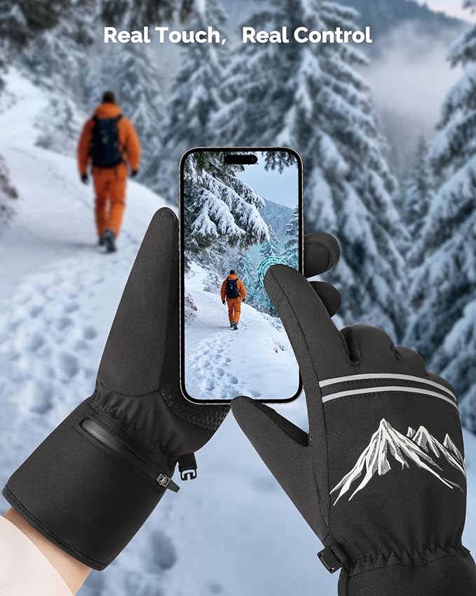 SAVIOR HEAT Rechargeable Heated Gloves for Men & Women – 3M Thinsulate Warmth Winter Electric Glove with Long Battery Life (Up to 10 Hours), Waterproof Heated Gloves for Cold Weather Hiking, Driving