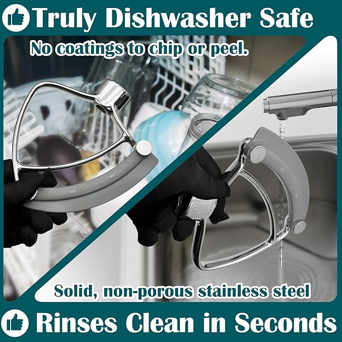 Flex Edge Beater Pro FEB5 for KitchenAid 4.5-5QT Tilt-Head Stand Mixers - Stainless Steel Flat Beater with Replaceable Silicone Edges.