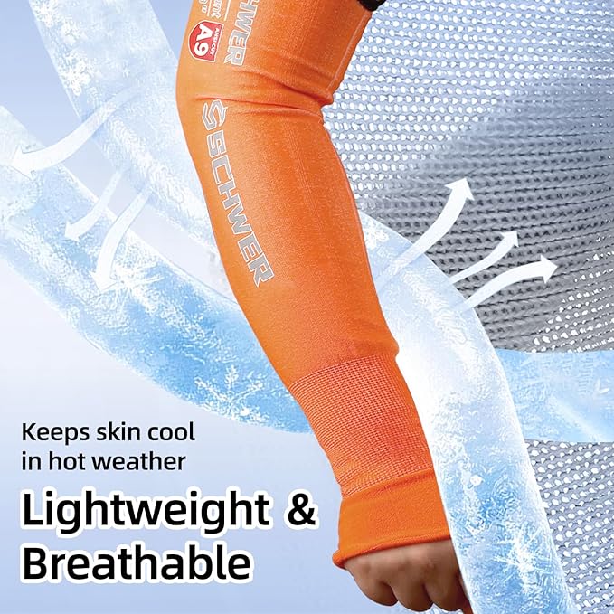 Schwer PRO-SKIN ANSI A9 Cut Resistant Arm Sleeves for Men & Women, Puncture Resistant Arm Protectors for High Risk Work