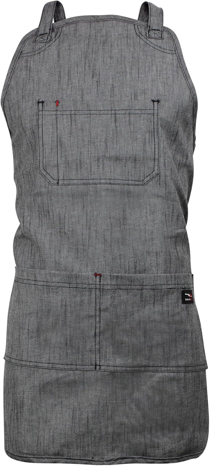 | Oxford Denim Apron - Apron for Women and Men with metal eyes. Adjustable straps on the back and waist. For kitchen work, chef.