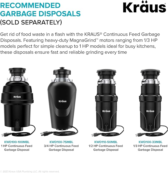 KRAUS Kore 23-Inch Undermount Workstation 16 Gauge Single Bowl Stainless Steel Kitchen Sink with Accessories, KWU111-23
