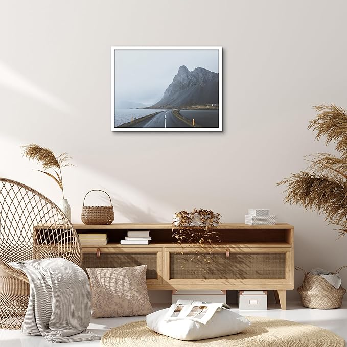Americanflat 18x24 Poster Frame with Polished Plexiglass - Streamline Collection - Thin Border Picture Frame for Wall Display - Hanging Hardware Included - White