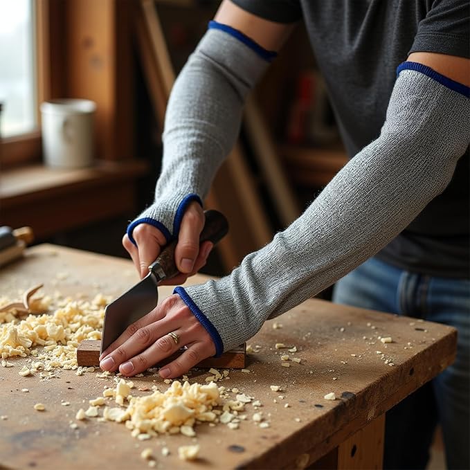 G & F PRODUCTS 100% Kevlar fiber by DuPont Cut Resistant Knit Sleeve, Sold by 6-piece pack