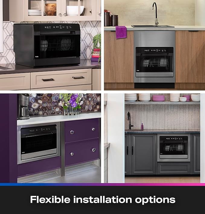 GE Profile Countertop Dishwasher, Energy Star, 6 place settings, 6 wash cycles, WiFi Connected, with Built-In Capabilities