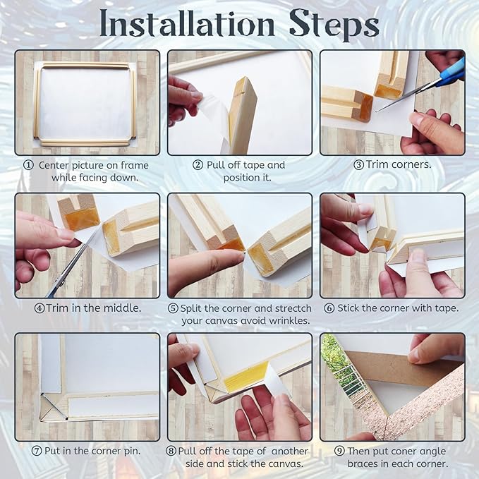 Canvas Stretcher Bars 18x24 Inch Frame Kit, Available in 25+ size Wood Stretcher Bars for Home and Office, Gallery Wrap Wall Arts Supply for Oil Painting, Poster, Picture & Paint by Numbers