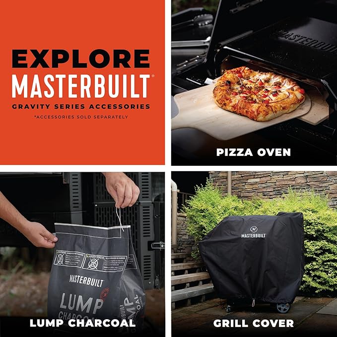 Masterbuilt® Gravity Series® 800 Digital Charcoal Grill, Griddle and Smoker with Digital Control, App Connectivity and 800 Cooking Square Inches in Black, Model MB20040221