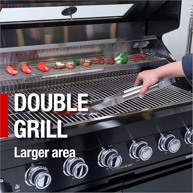 104 Inch Deluxe Stainless Steel Propane Gas Outdoor Kitchen Island Grill - 4-Burner 72000 BTU, 4 modular units for flexible and versatile combinations, Black