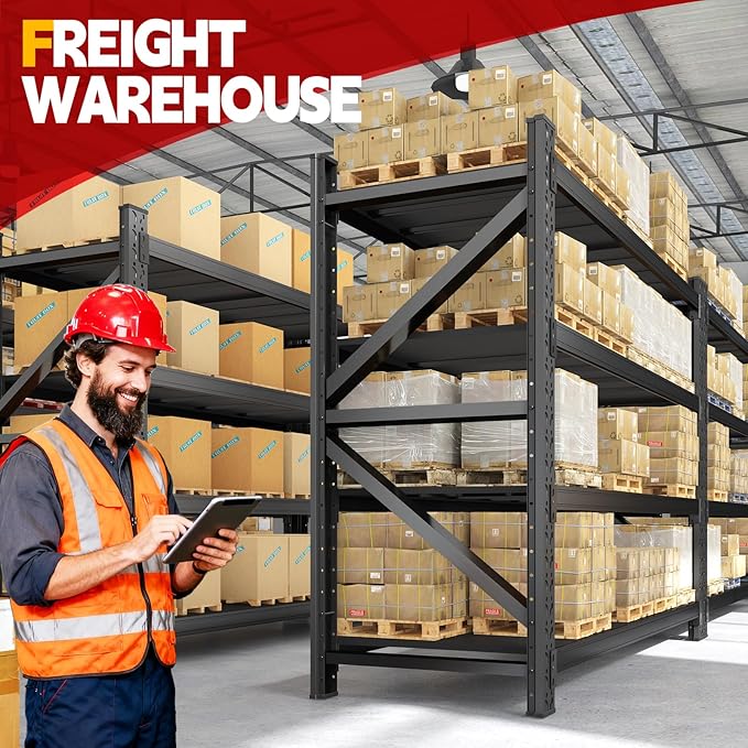 7000LBS Storage Shelves Heavy Duty, Metal Storage Shelves 4 Tier Units Adjustable Utility Rack Shelf, Heavy Duty Garage Racks Shelving for Basement, Industrial, Garage Shelving 60" W x 24" D x 70" H