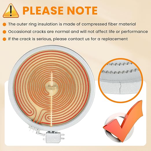 2026 Upgrade W11517959 W10275048 10" Range Dual Radiant Surface Heating Element Replacement Fit for Whirl-Pool, May-tag, Kitchen-Aid, Jenn-Air Stove, Replace W10169799 W10823729 by Fetechmate