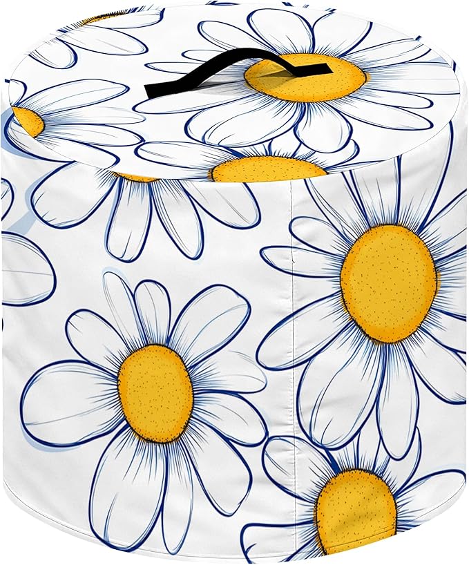 Kitchen Appliance Accessories Dust Cover for 3-6-8 Quart Instant Pot, Pressure Cooker, Air Fryer & Crock Pot,Decorative Appliance Cloth Cover with Top Handle & Storage Pockets (Daisy, 3 Quart)