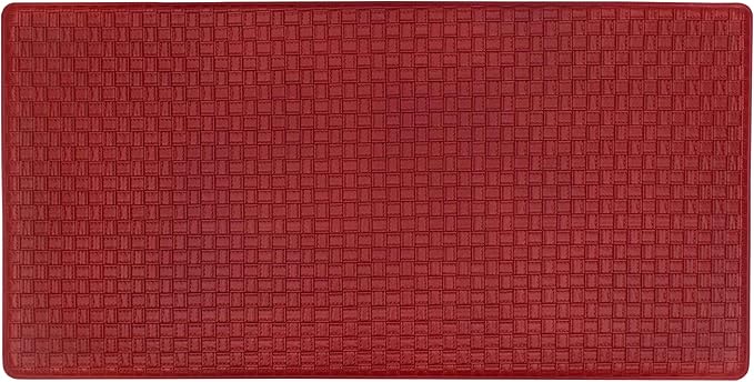 Achim Home Furnishings Woven-Embossed Faux-Leather Anti-Fatigue Mat - 20in x 39in - Lava